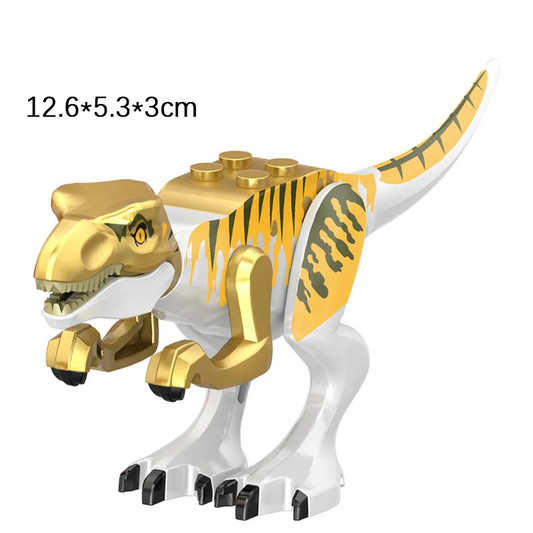 DinoDen Swift Strike Velociraptor – Light Yellow  Dinosaur Toy Compatible with LEGO