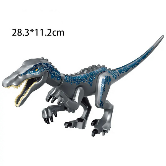 DinoDen Swift Strike Velociraptor – Dark Grey Dinosaur Toy Compatible with LEGO