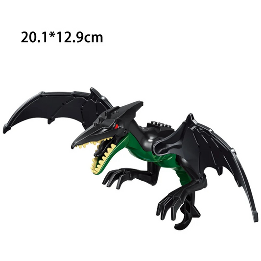 DinoDen Sky Hunter Pterodactyl – Black Flying Dinosaur Toy Compatible with LEGO