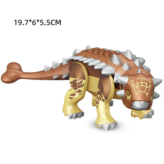 DinoDen Armorback Ankylosaurus – Bronze Brown Dinosaur Toy Compatible with LEGO