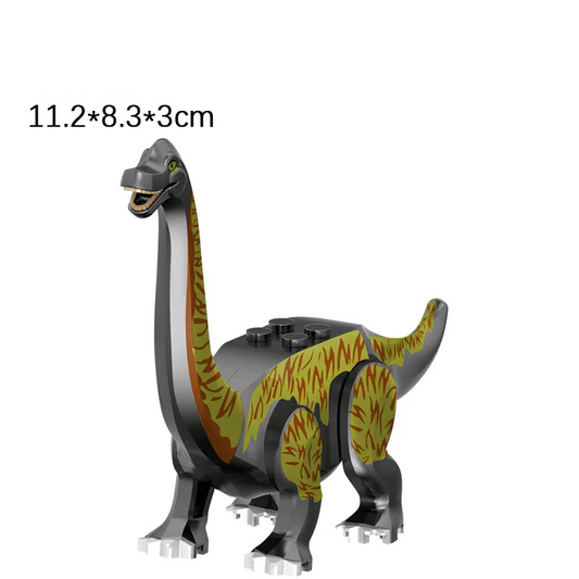 DinoDen Tall Reach Brachiosaurus – Grey Green Dinosaur Toy Compatible with LEGO